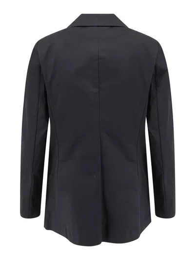 Aspesi Stretch Cotton Suit Single Breasted Blazer In Black