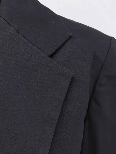 Aspesi Stretch Cotton Suit Single Breasted Blazer In Black