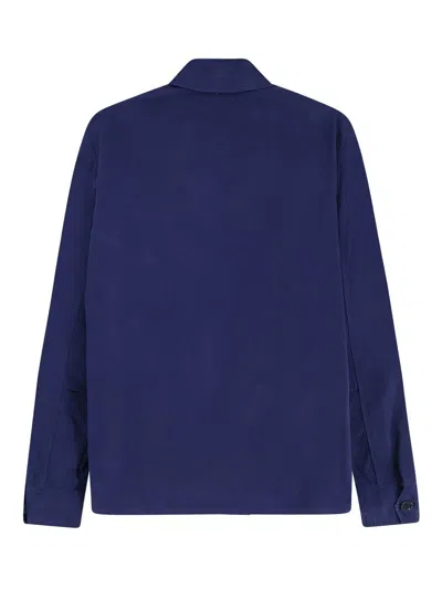 Aspesi Field Cotton Shirt Jacket Lived Effect In Blue