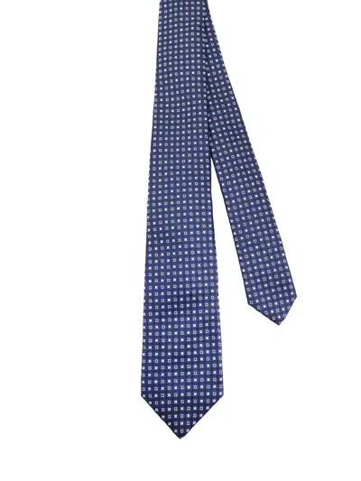 Kiton Silk Tie In Blue