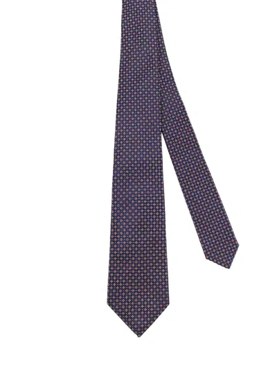Kiton Silk Tie In Blue