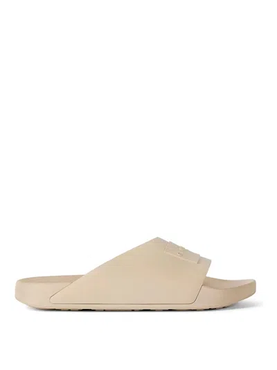 Givenchy Rubber Slide Mules Flat Open Toe Label In Neutral