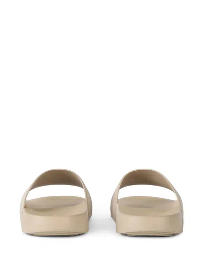 Givenchy Rubber Slide Mules Flat Open Toe Label In Neutral