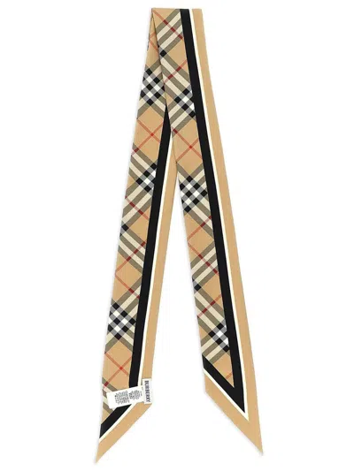 Burberry Rectangular Check Pattern Mens Scarf Accessory In Neutral