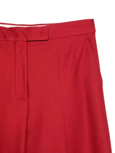 Max Mara Cotton Gabardine Jersey Trousers In Red