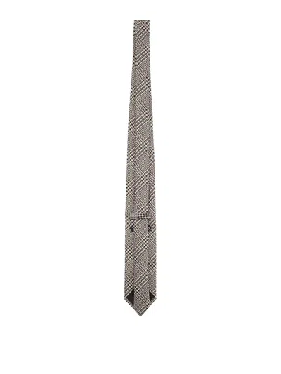 Tom Ford Printed Silk Tie In Brown