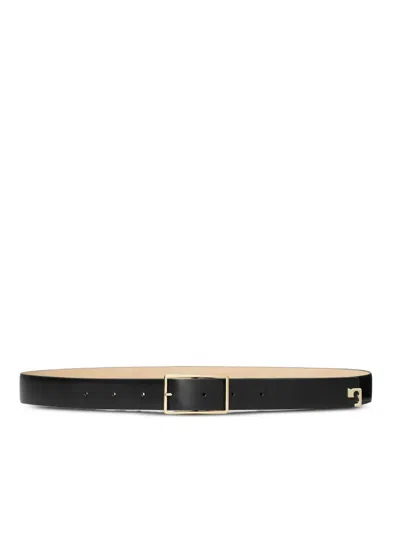 Tory Burch Roller Buckle Leather Belt In Black