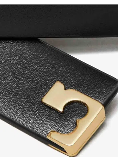 Tory Burch Roller Buckle Leather Belt In Black