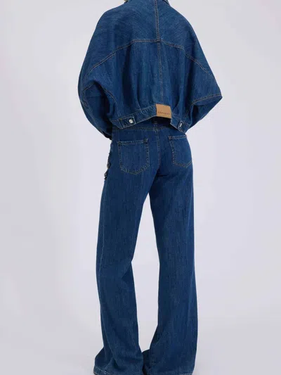 Ermanno Firenze Jeans With Embroidered Stones In Blue