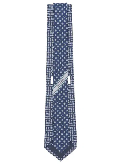 Ferragamo Tortoiseshell-print Silk Tie In Blue