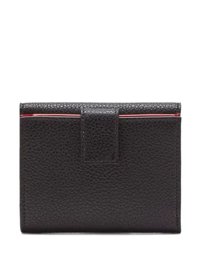 Ferragamo Gancini Grained Leather Compact Wallet In Black
