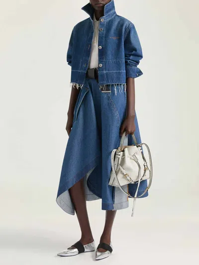 Givenchy Raw Edge Denim Shirt In Blue