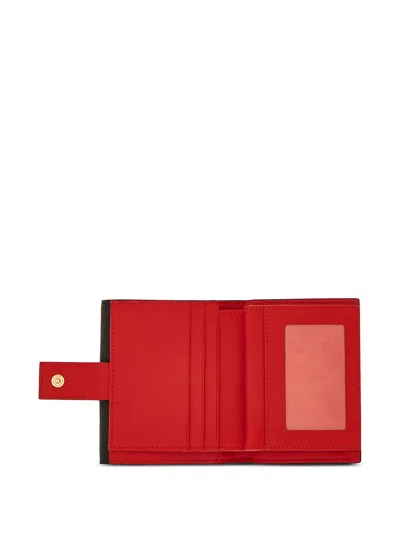 Ferragamo Gancini Grained Leather Compact Wallet In Black