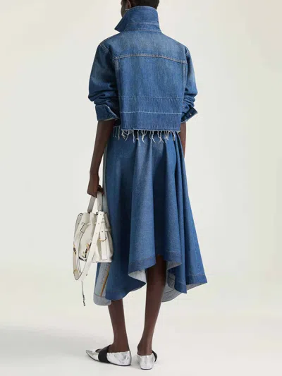 Givenchy Raw Edge Denim Shirt In Blue