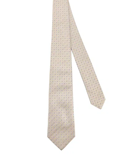 Kiton Silk Tie In Neutral