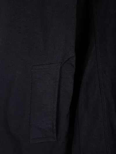 Y's Hooded Buttoned Coat In Blue