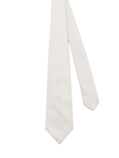 Kiton Silk Tie In Neutral