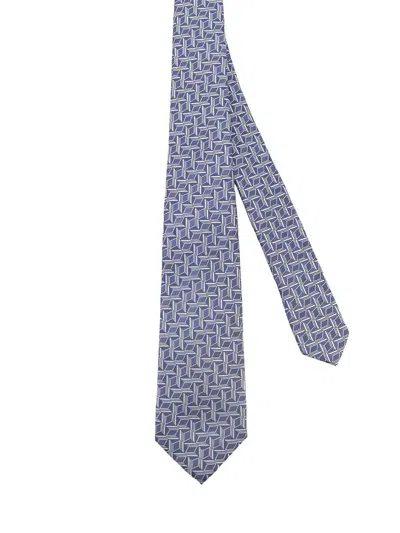 Kiton Silk Tie In Blue