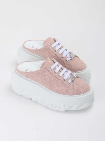 Casadei Pink Heeled Mules In Multi
