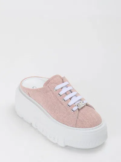 Casadei Pink Heeled Mules In Multi