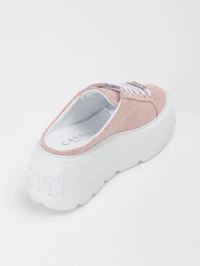 Casadei Pink Heeled Mules In Multi
