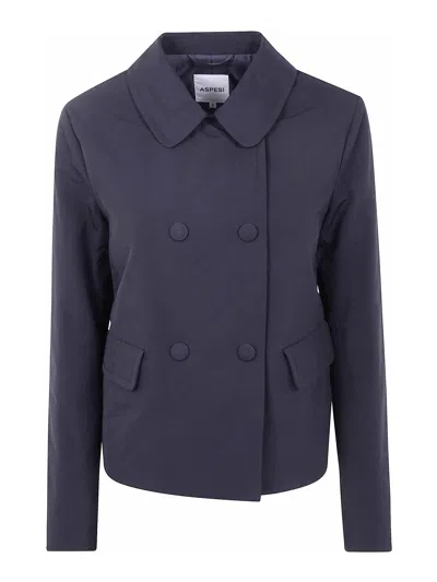 Aspesi Aranciata Double Breasted Jacket In Blue