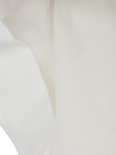 Sacai Cap Sleeve Mesh Knit Pullover In White