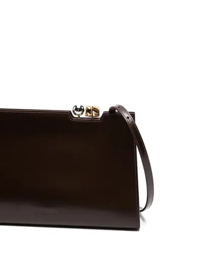 Jacquemus Structured Leather Clutch Bag In Pink