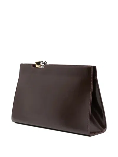 Jacquemus Structured Leather Clutch Bag In Pink