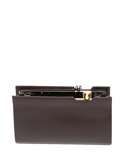 Jacquemus Structured Leather Clutch Bag In Pink
