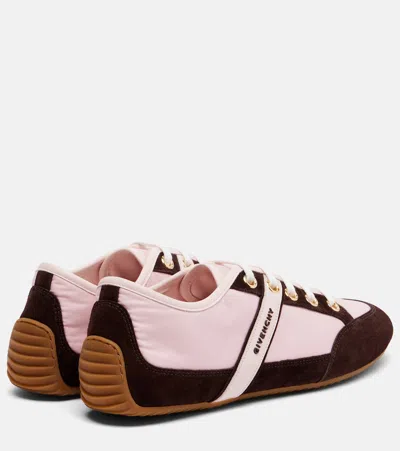 Givenchy Slim Suede-trim Panelled Sneakers In Pink