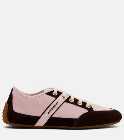 Givenchy Slim Suede-trim Panelled Sneakers In Pink