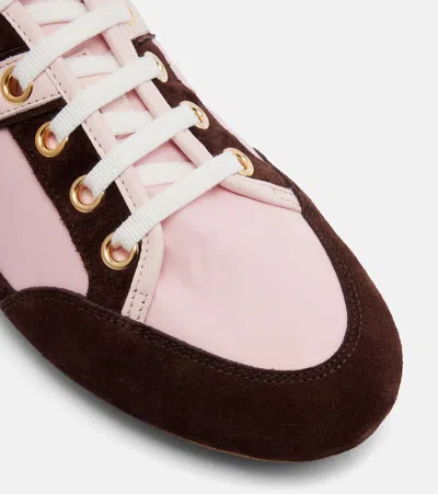 Givenchy Slim Suede-trim Panelled Sneakers In Pink