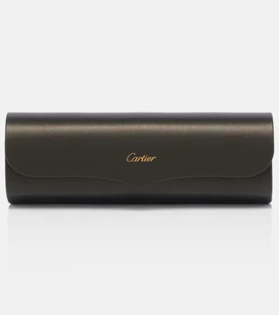 Cartier C De  Rectangular Sunglasses In Pink