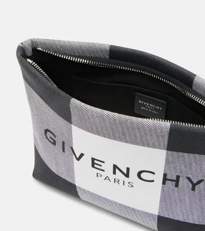 Givenchy Logo Checked Pouch In Black