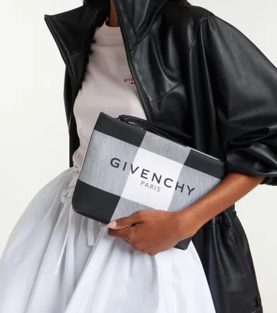Givenchy Logo Checked Pouch In Black