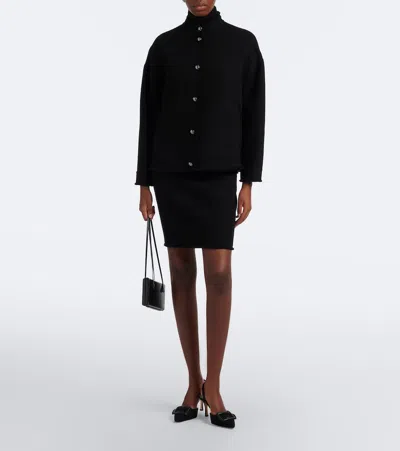Max Mara Virgin Wool Jacket In Black