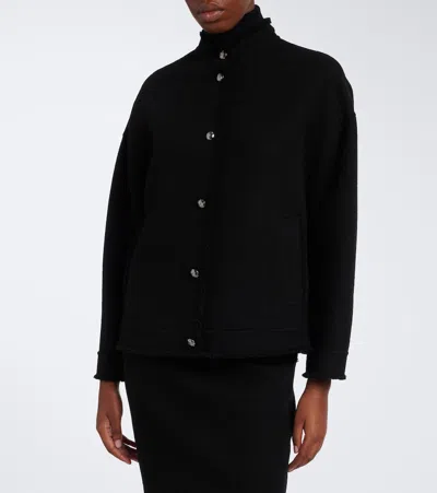 Max Mara Virgin Wool Jacket In Black
