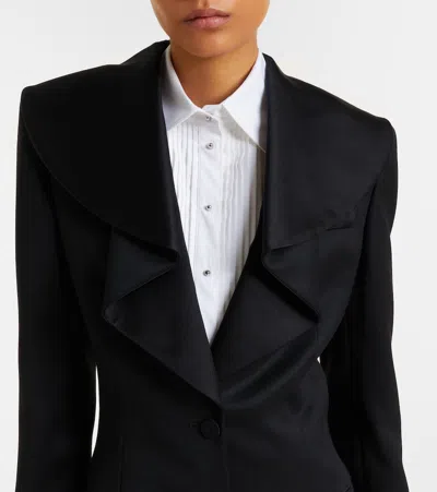 Alexander Mcqueen Structured Tailored Jacket With Statement Lapels In Black