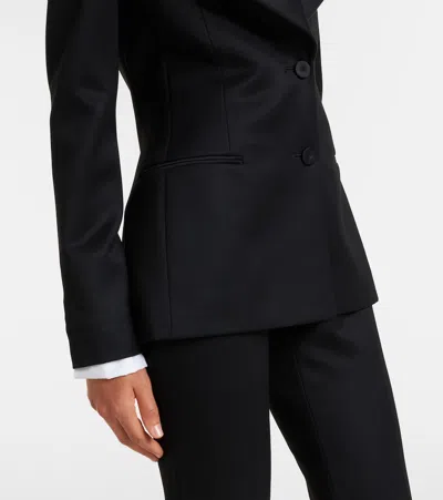 Alexander Mcqueen Structured Tailored Jacket With Statement Lapels In Black