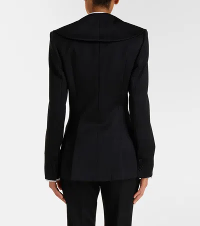 Alexander Mcqueen Structured Tailored Jacket With Statement Lapels In Black