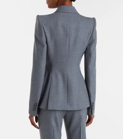 Alexander Mcqueen Wool Blazer In Gray