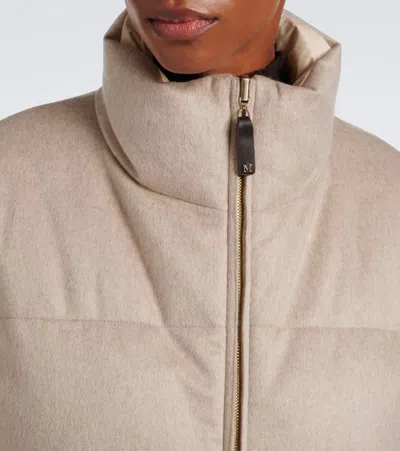 Max Mara Reversible Cashmere Down Jacket In Neutral