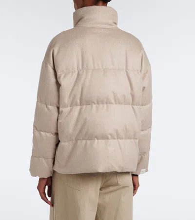 Max Mara Reversible Cashmere Down Jacket In Neutral