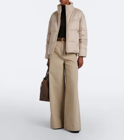 Max Mara Reversible Cashmere Down Jacket In Neutral