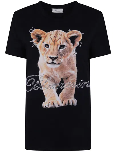 Blumarine Printed T-shirt In Black
