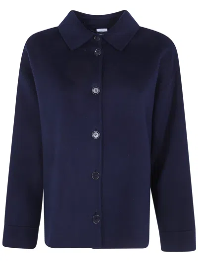 Aspesi Button-fastening Long-sleeve Jacket In Blue