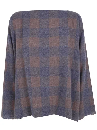 Daniela Gregis Check-pattern Cashmere Sweater In Gray