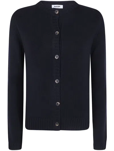 Base Button-up Merino Cardigan In Black