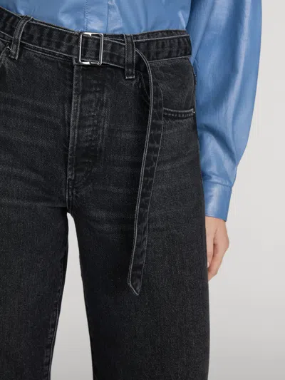 Frame Wide-leg Cropped Jeans In Deco In Black